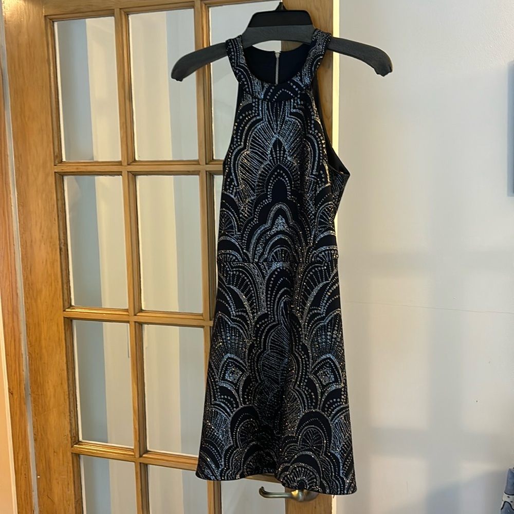 Like new Jump Apparel navy silver sparkle dress size 3/4